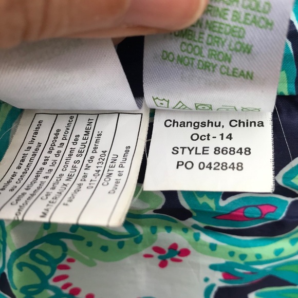 Lily Pulitzer Navy Blue Down Vest - Picture 8 of 8